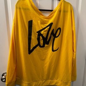 Woman’s off the shoulder sweatshirt